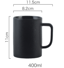 Stoneware Black Retro Coffee Cup