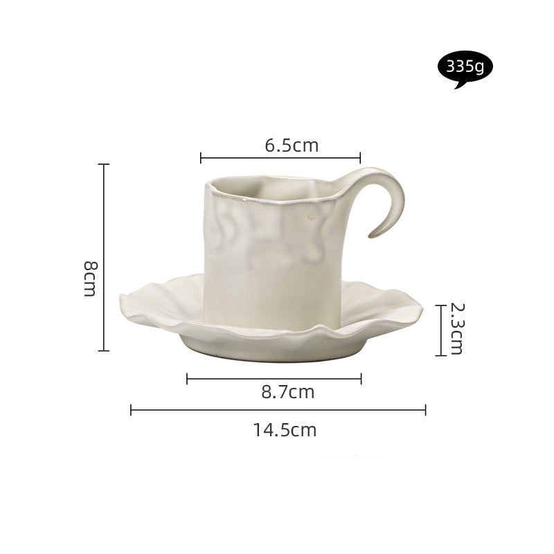 Pleated Coffee Cup And Dish Set