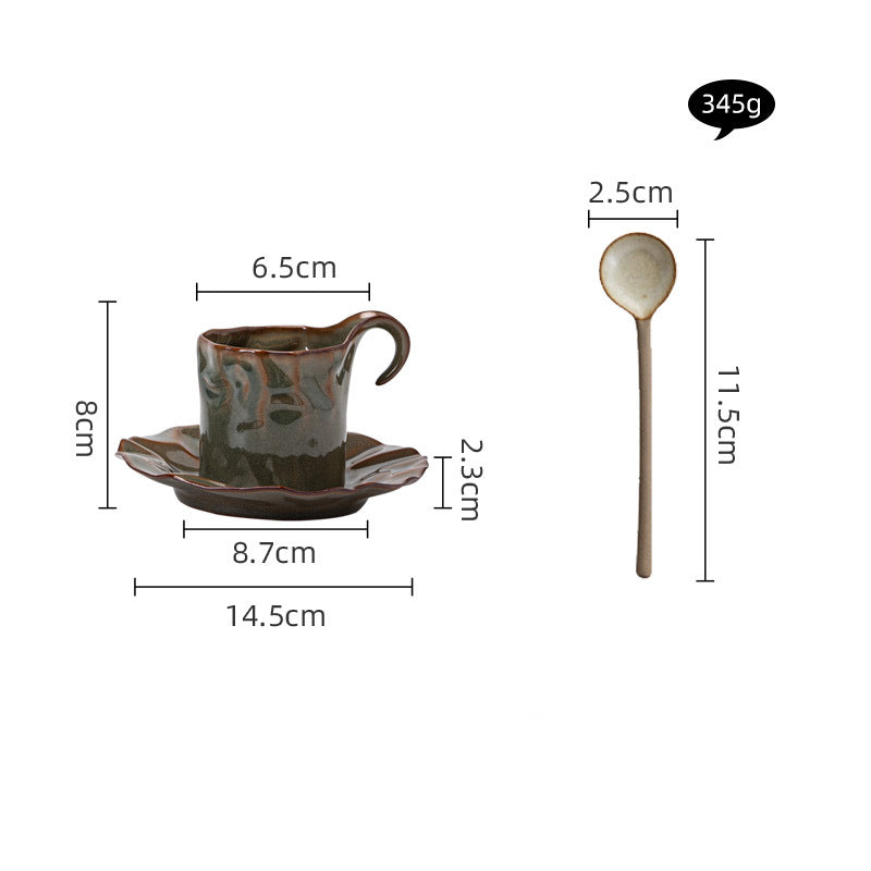 Pleated Coffee Cup And Dish Set