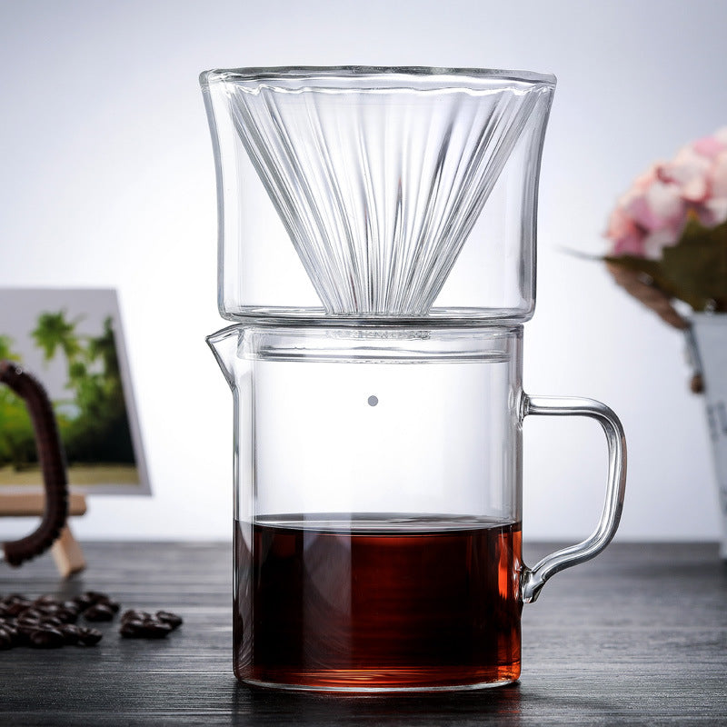 Heat-Resistant Glass Coffee Pot Double Glass Coffee Filter Cup